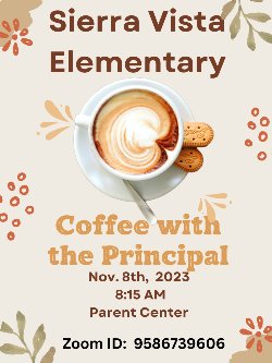 flier announcing coffee with the principal